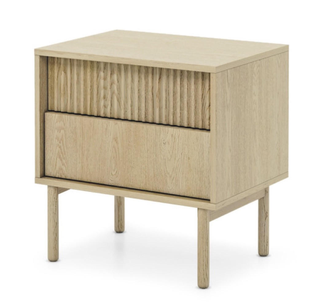 NACHTTISCH Weiß AVO Gerillt - Gelb, Holz (53.5/55/39.5cm) - Sepro Meble