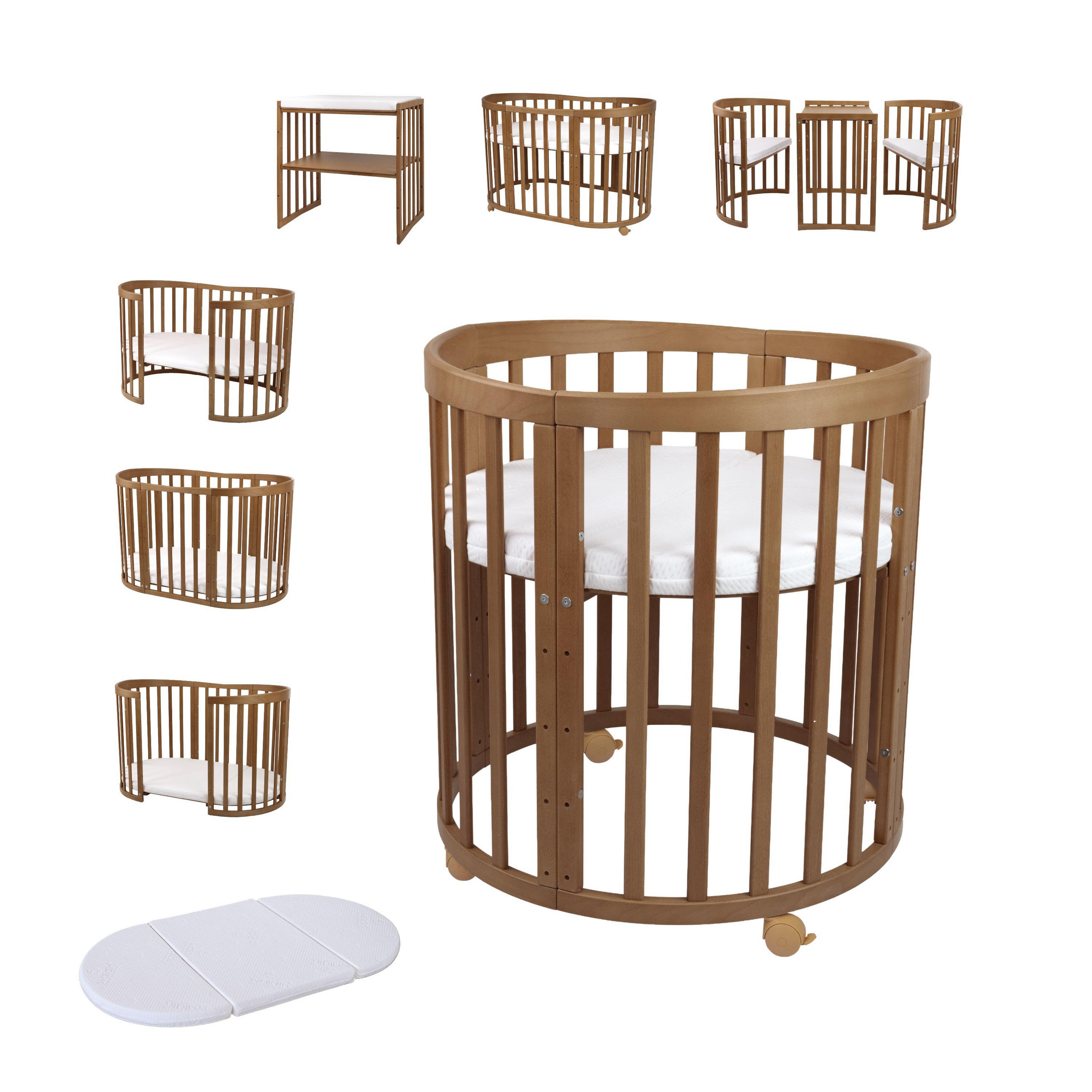 PĂTUȚ bebe Vintage oval 7in1 cu saltea