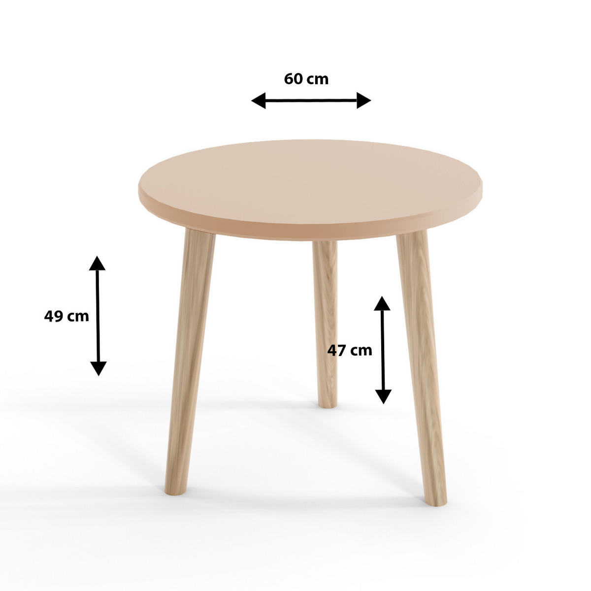 COUCHTISCH Ikon Kaschmir, mit Holz Beine - Kaschmir, Holz/Holzwerkstoff (67/67/49cm) - Bettso