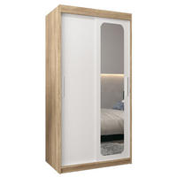 SCHWEBETÜRENSCHRANK 200/100/62 2-türig - Silberfarben/Weiß, Holz/Kunststoff (100/200/62cm) - Abiks Möbel
