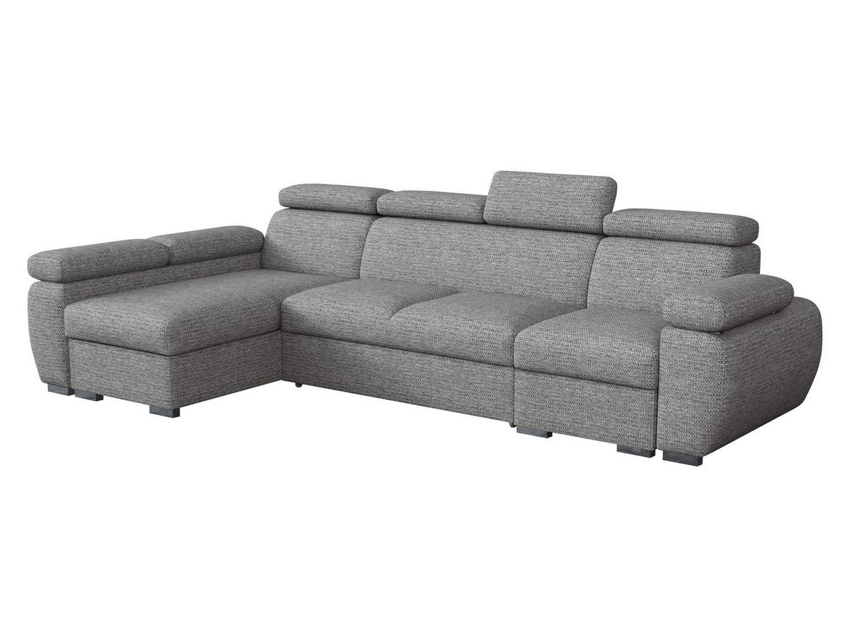 ECKSOFA Boston LCP, Seite: Links LCP+2R+1P(65) - Greige/Silberfarben, Holz/Textil (320/170cm) - MIRJAN24