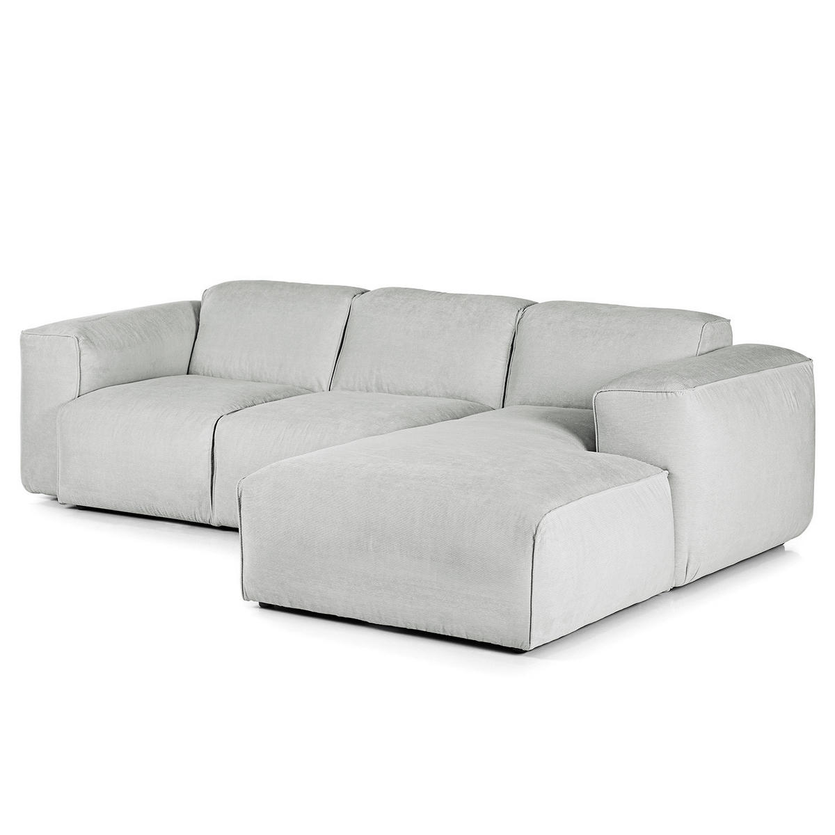 3-SITZER ECKSOFA mit Longchair - Schwarz/Grau, Kunststoff/Textil (251/173cm) - home24