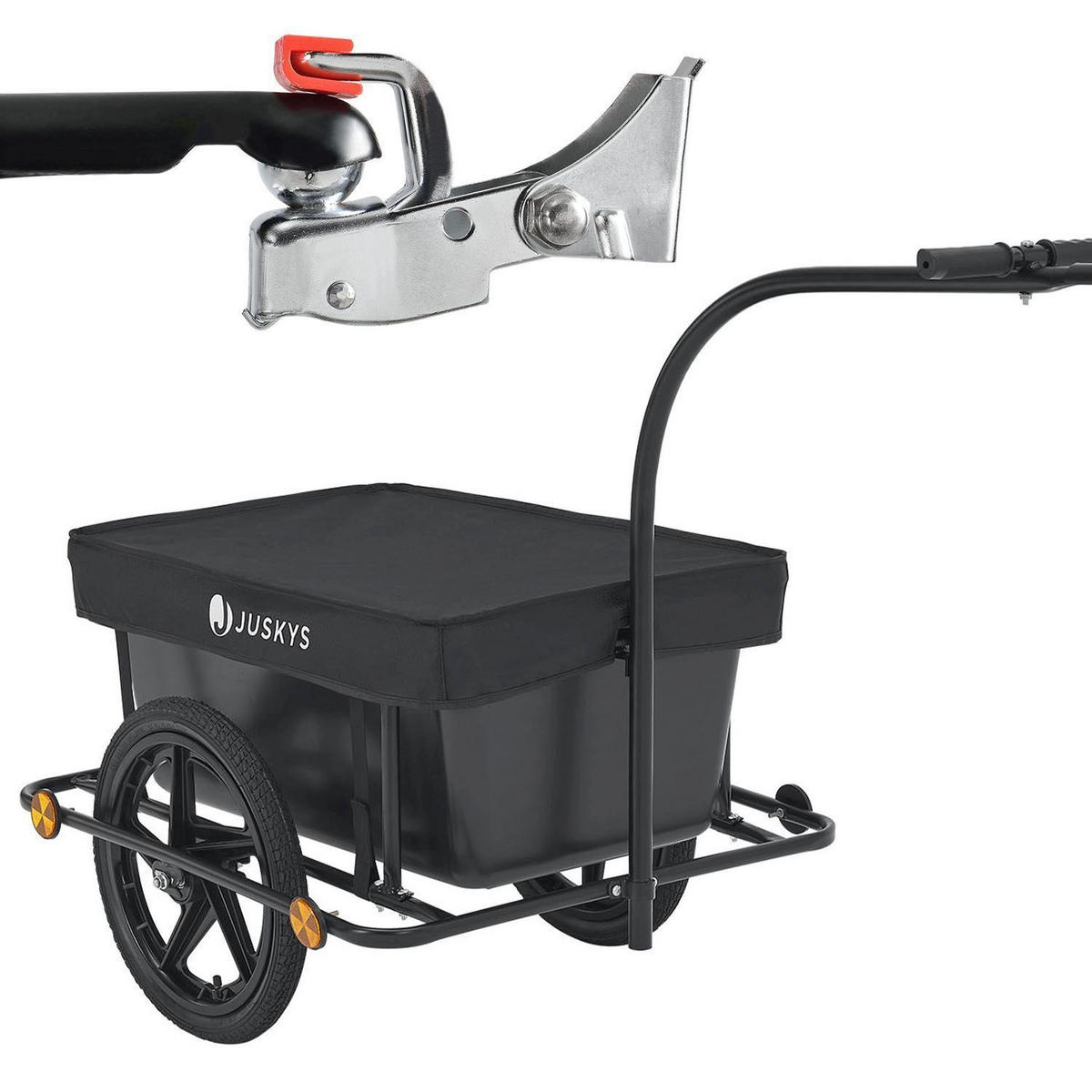 FAHRRADANHÄNGER 90 Liter - Schwarz, Kunststoff (64/93/162cm) - Juskys