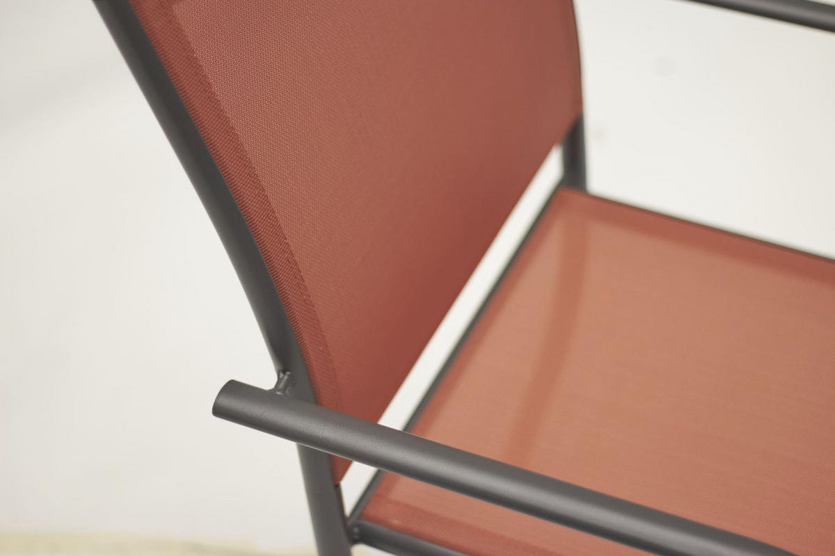 STAPELSTUHL Hartford 66x56x87 cm, Textilen, Rot - Rot, Textil/Metall (56/87/66cm) - dasmöbelwerk