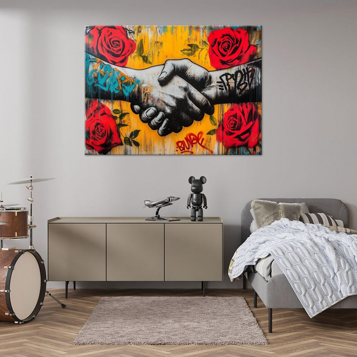 LEINWANDBILD Blumen 60x40cm - Multicolor, Textil (60/40cm) - Feeby