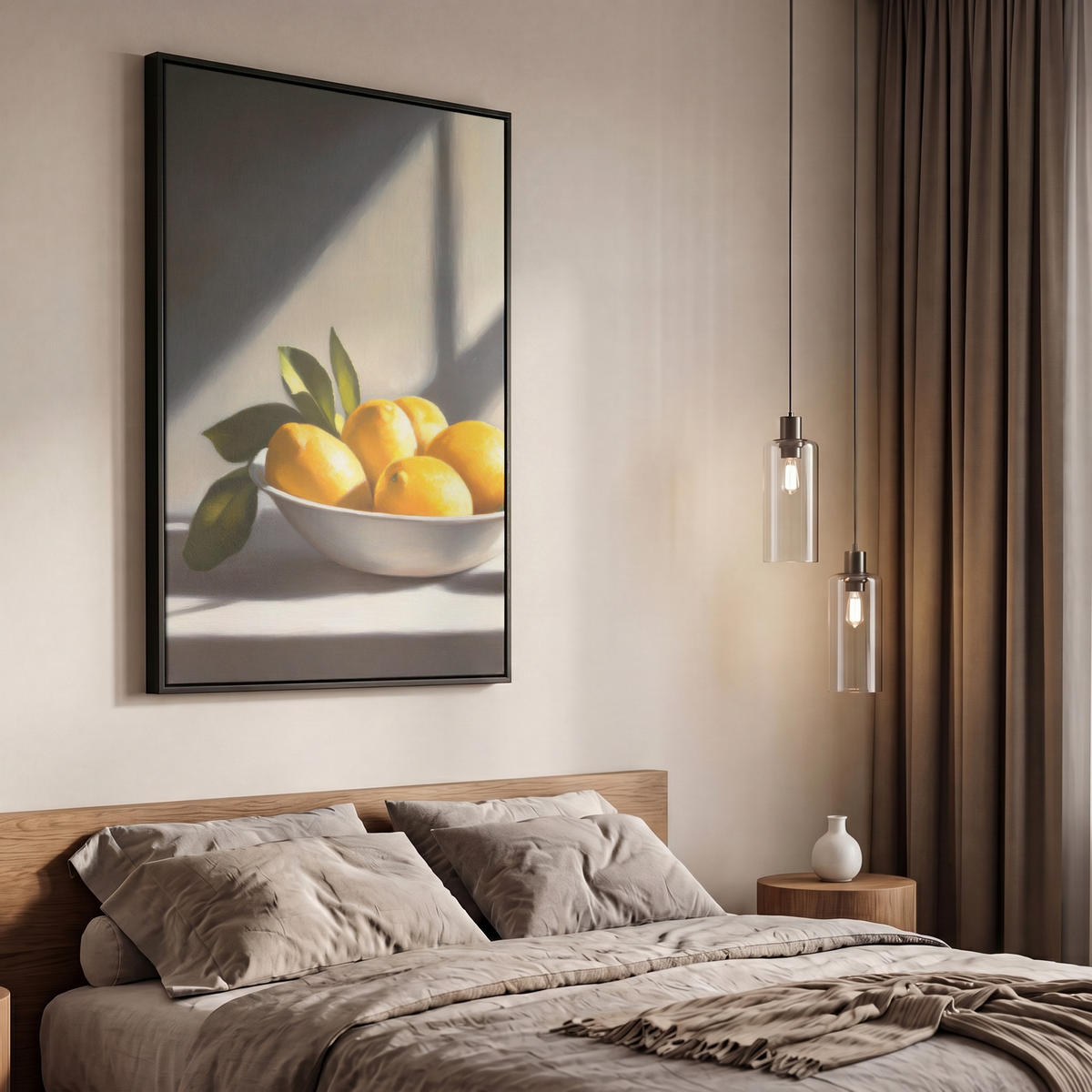 LEINWAND Bilder mit Rahmen - Zitronen - Stilleben - Gelb - 60x90 - Gelb, Textil (60/90cm) - MuchoWow