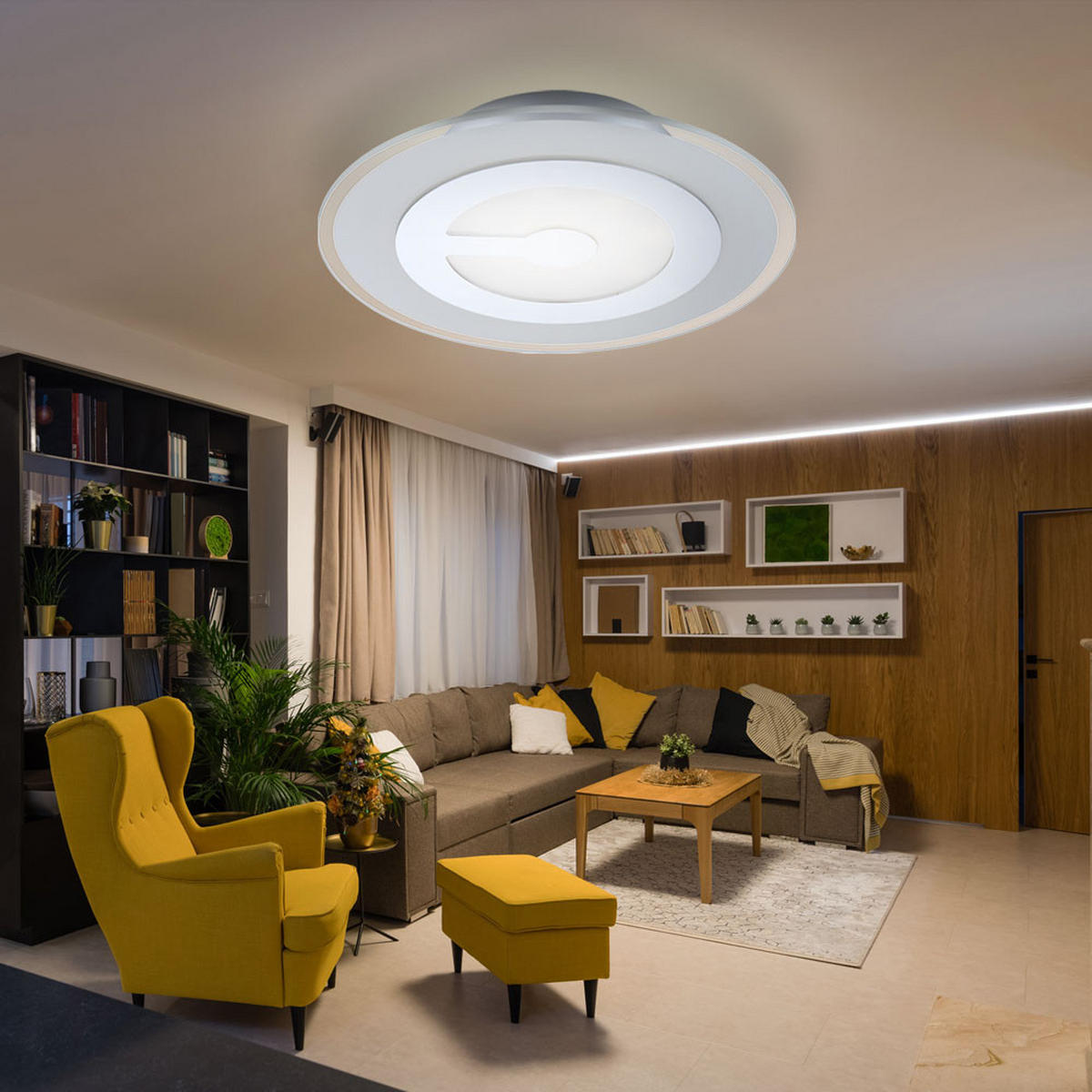 LED DECKENLEUCHTE ZOU Weiß Glas satiniert - Weiß, Glas (30/30/6.2cm) - Globo Lighting