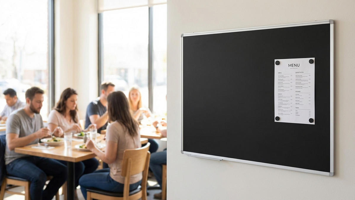 SCHWARZE magnetische Kreidetafel mit Alurahmen Premium EXPO 120x90cm - Schwarz, Metall (120/90/1.6cm) - ALLboards