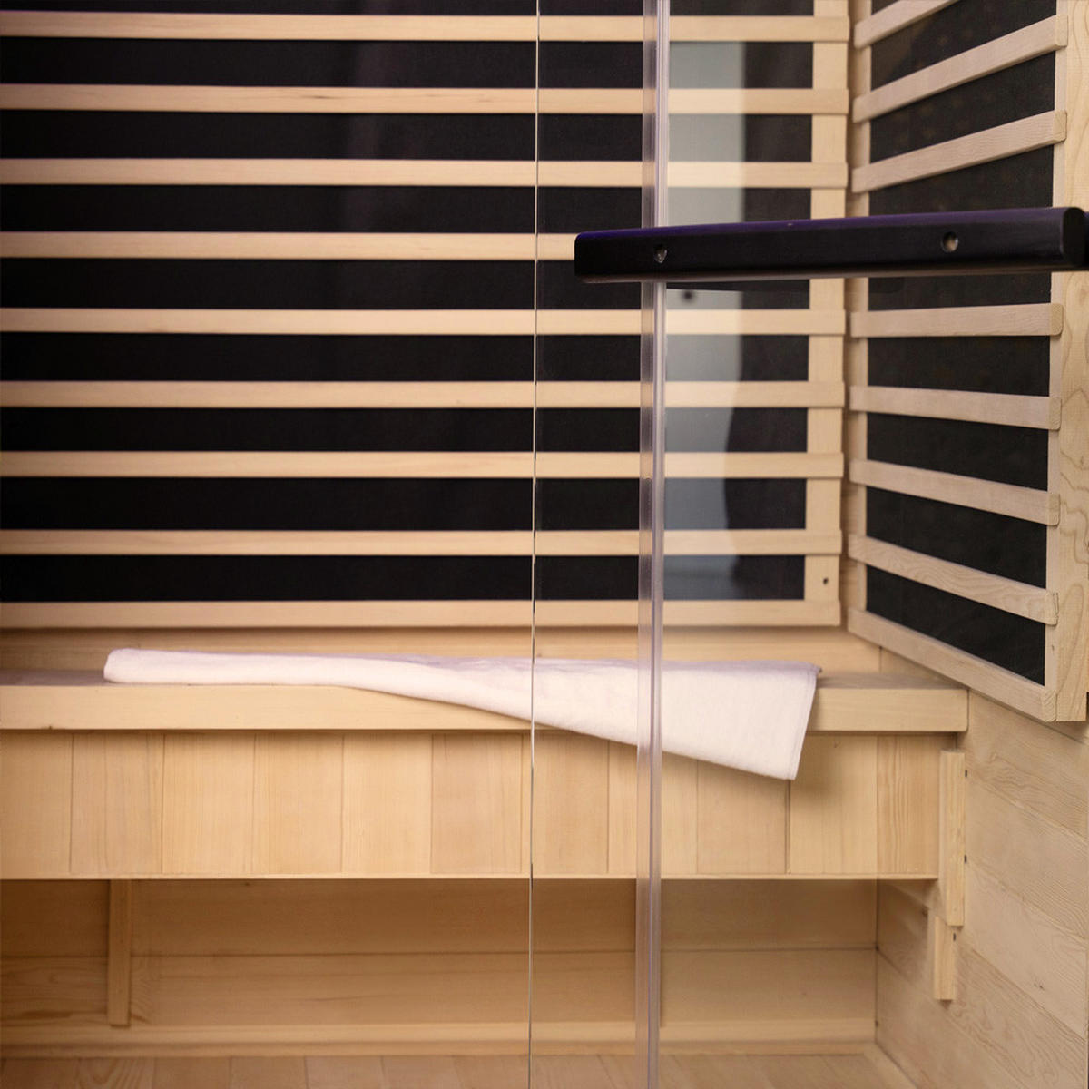 INFRAROTKABINE NERO S - Schwarz - Schwarz, Holz (90/190/90cm)