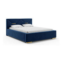 BETT LIZZY H3 - Goldfarben/Dunkelblau, Holzwerkstoff (160/200cm) - Meblini