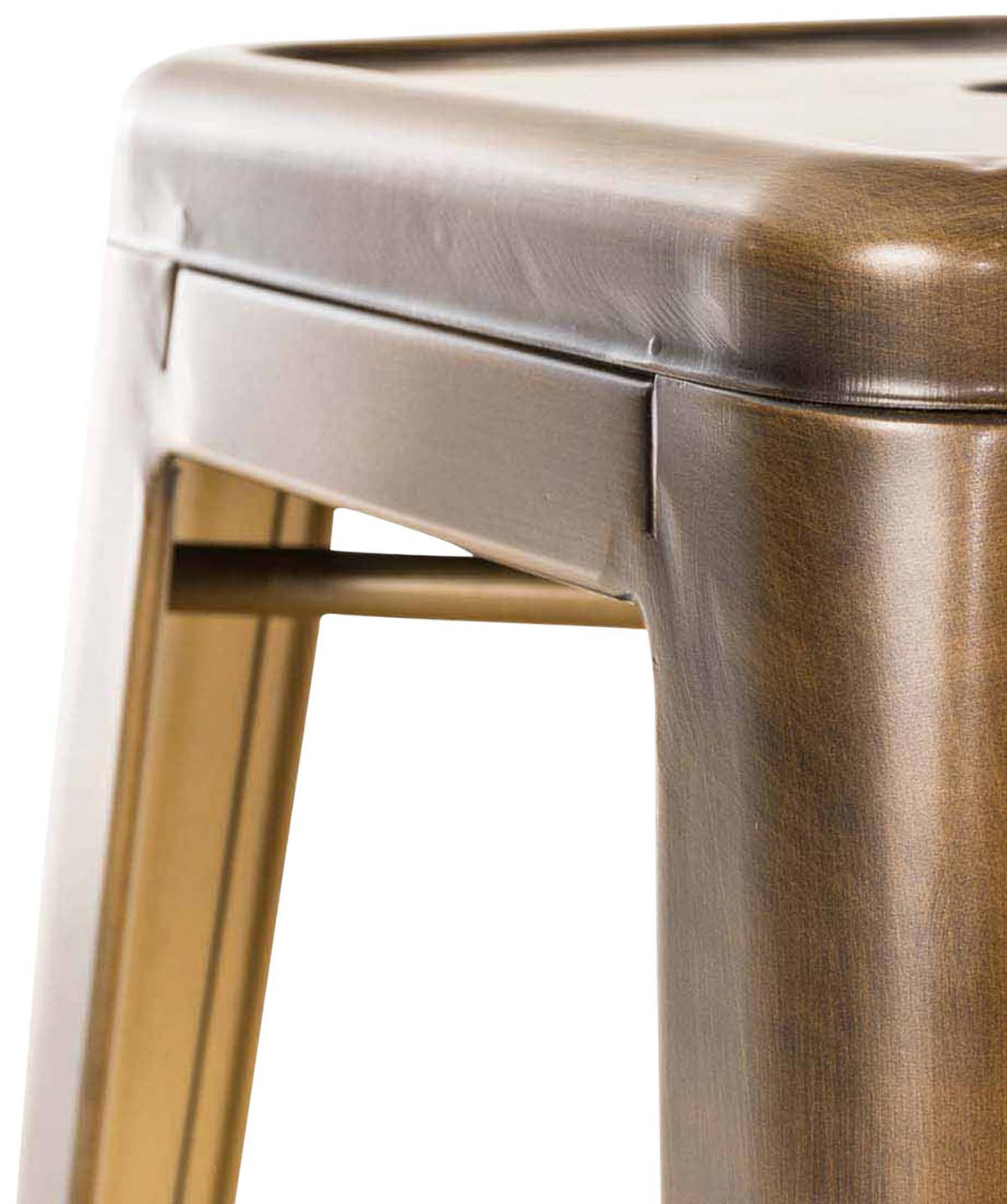 BARHOCKER 2er Set Metall gold - Goldfarben/Bronzefarben, Metall (43/76/43cm) - CLP
