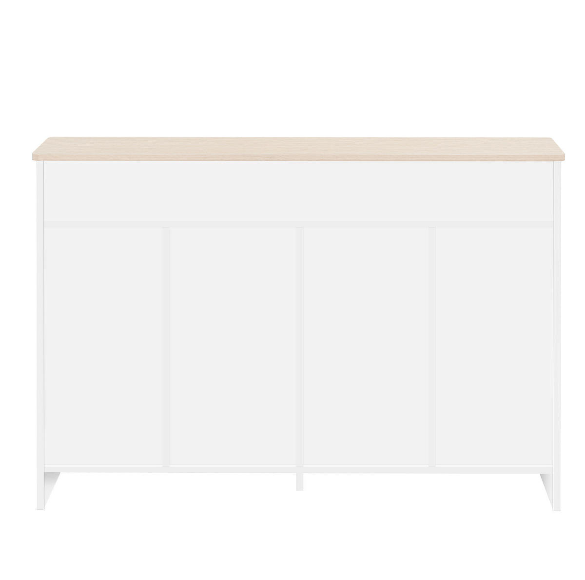 SIDEBOARD 120/37/80 cm in Weiß und Holzfarben mit 4 Türen und 2 Schubladen - Weiß, Holzwerkstoff (120/80/37cm) - Flora Grace