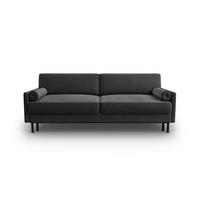 AUSKLAPPBARES-SOFA mit Bettkasten Scott aus Samt grau 3 Sitzplätze - Grau, Textil (97/87/212cm) - Micadoni