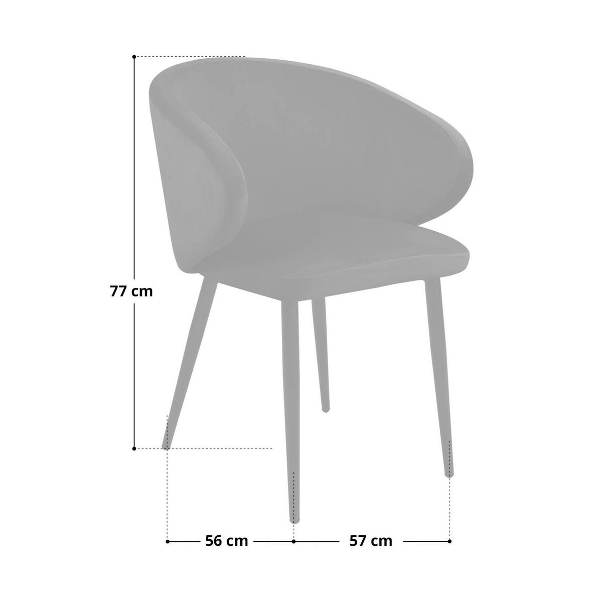 ESSZIMMERSTÜHLE AUDREY (2er Set) - Schwarz/Grau, Textil/Metall (57/77/56cm) - SVITA