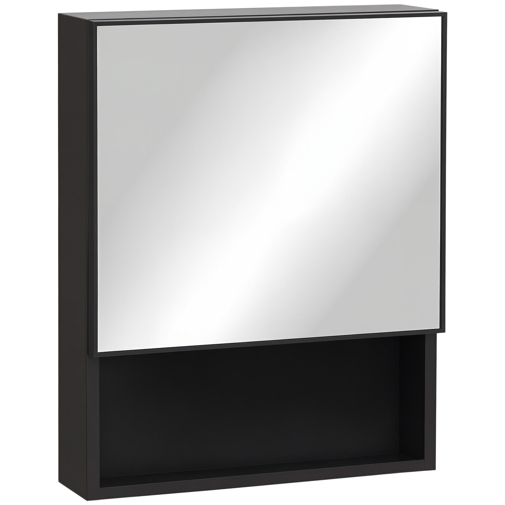SPIEGELSCHRANK Schwarz 46/13,5/58 cm - Schwarz, Metall (46/58/13.5cm) - PANGIVO