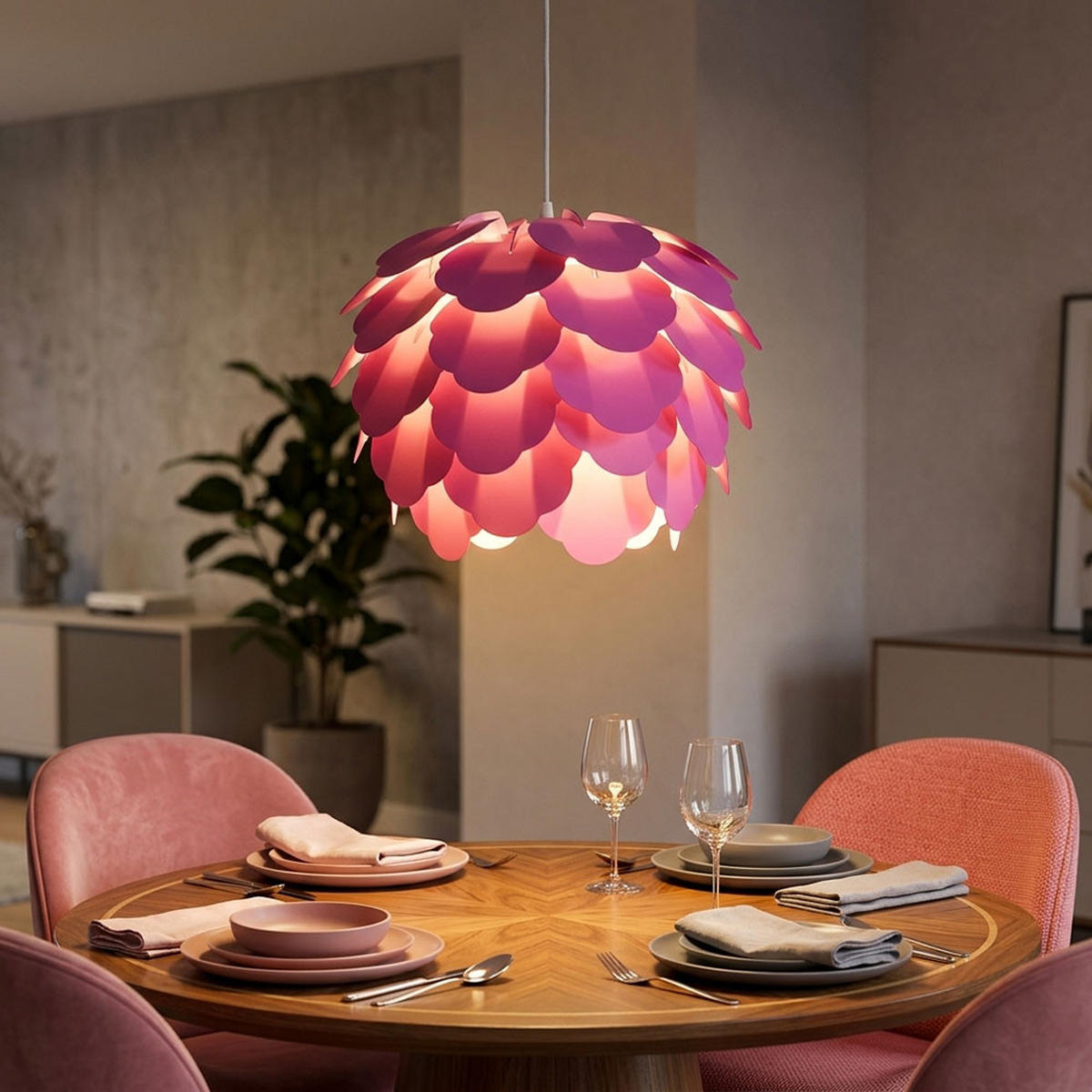 LED HÄNGELEUCHTE FILETTA Stahl Lila - Lila, Metall (42/42/110cm)