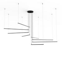 LED-HÄNGELEUCHTE - Schwarz Hochglanz, Metall (220/220/120cm) - Lumicom