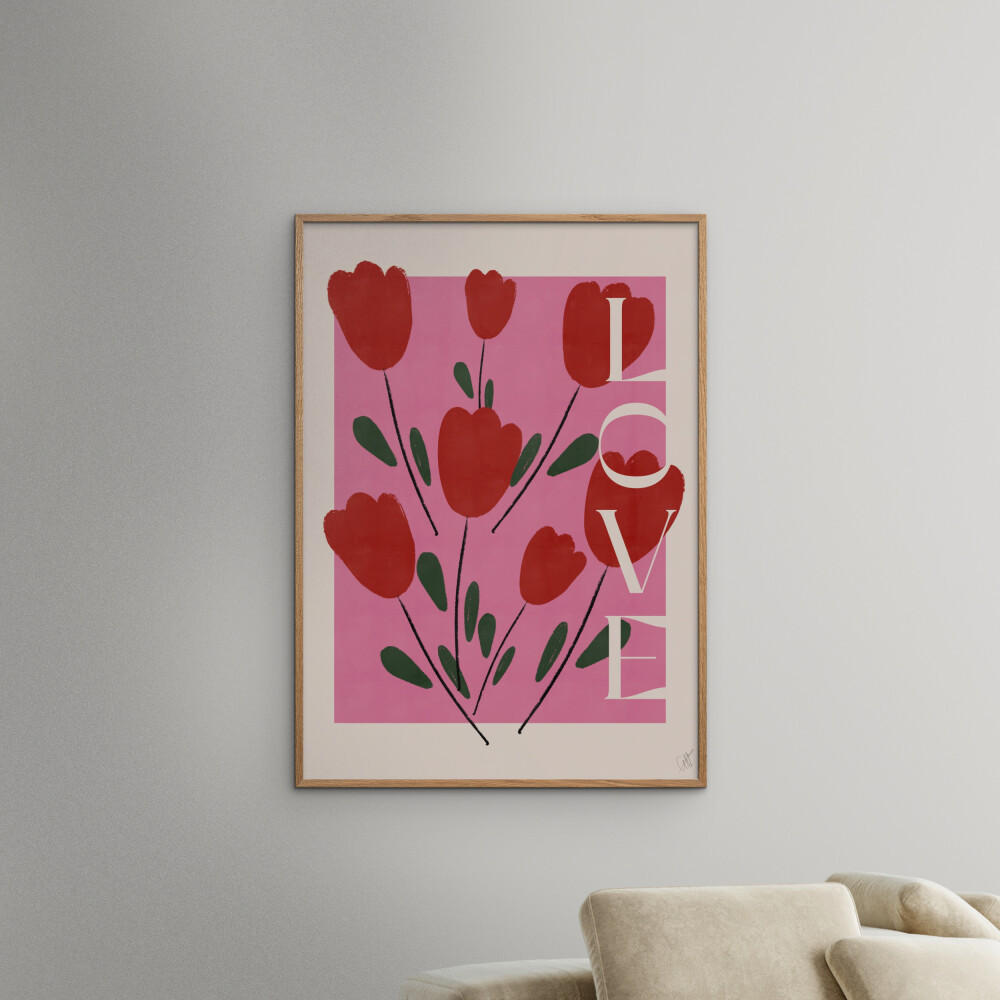 POSTER Affordable Art Prints x Anne-Marie Volfova - Tulips - Rot, Papier (30/40/0.1cm) - Poster&Frame