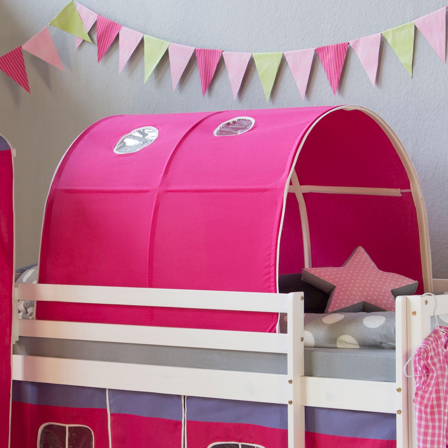 TUNNELSET für Hochbett 90cm Pink - Pink, Textil (90/70/100cm) - Homestyle4u