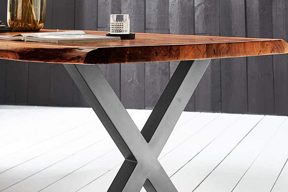 ESSTISCH XEREZ - Silberfarben/Braun, Holz/Metall (100/260/79cm) - SAM