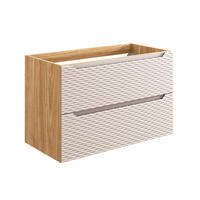 WASCHTISCHUNTERSCHRANK 90cm Elora Beige und Holz - Braun, Holzwerkstoff (90/57/46cm) - Petits-meubles