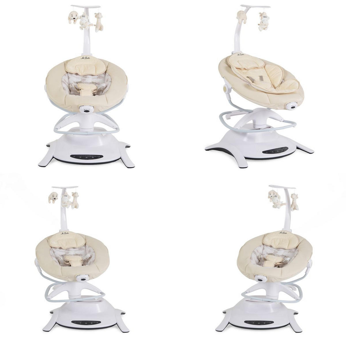 BABYWIPPE La Scala beige Bewegungsmelder, Vibration, Fernbedienung, 6 Schaukelmethoden - Beige, Metall - Cangaroo