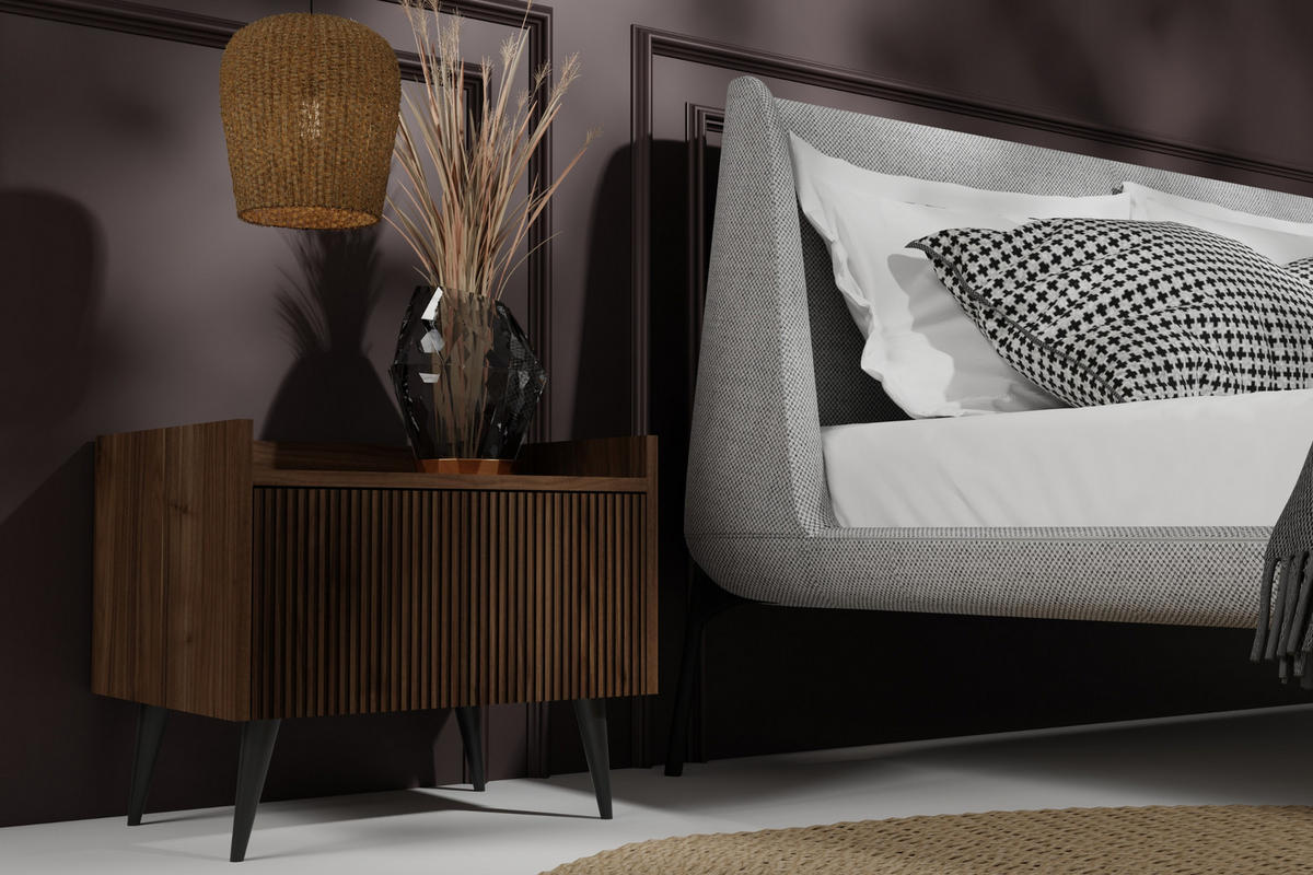 NACHTTISCH DALIA 08 52 / 45 / 41 cm in Walnuss - Walnussfarben, Holzwerkstoff (52/45/41cm) - Deine Möbel 24