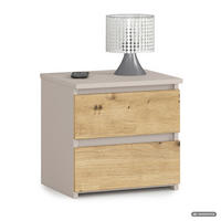 NACHTTISCH CL2 Kaschmir 40 cm 2 Schubladen Front Artisan-Eiche B40xH40xT35 cm - Beige/Braun, Holzwerkstoff (40/40/35cm) - Akord