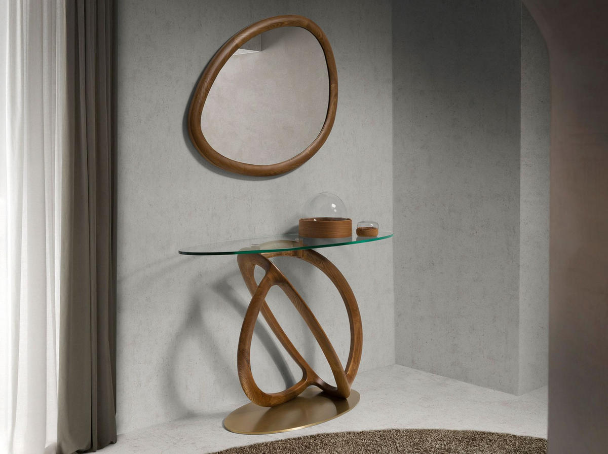 WANDSPIEGEL Wandspiegel organische Form walnussfarbenes Holz 95/75/3 cm - Walnussfarben, Holz (95/3/75cm) - ANGEL CERDA