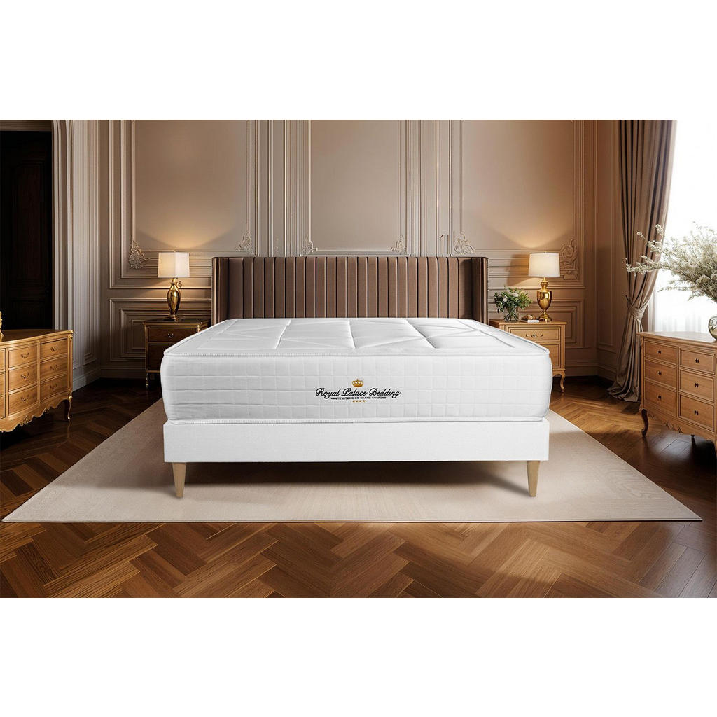 Thumbnail - Royal Palace Bedding Bettgestell, Weiß, Holz, H1, 5-Zonen, Höhe ca. 26 cm, 140x220 cm, Oeko-Tex® Standard 100, Schlafzim...