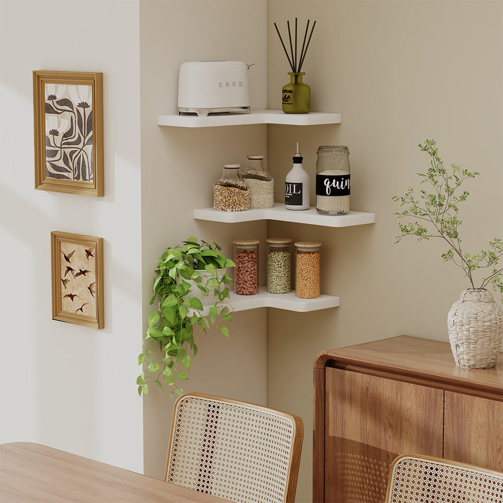 Thumbnail - Vicco Eckregal, Weiß, Holzwerkstoff, Rechteckig, 40.5x2.5x28.5 cm, Wohnzimmer, Regale, Eckregale