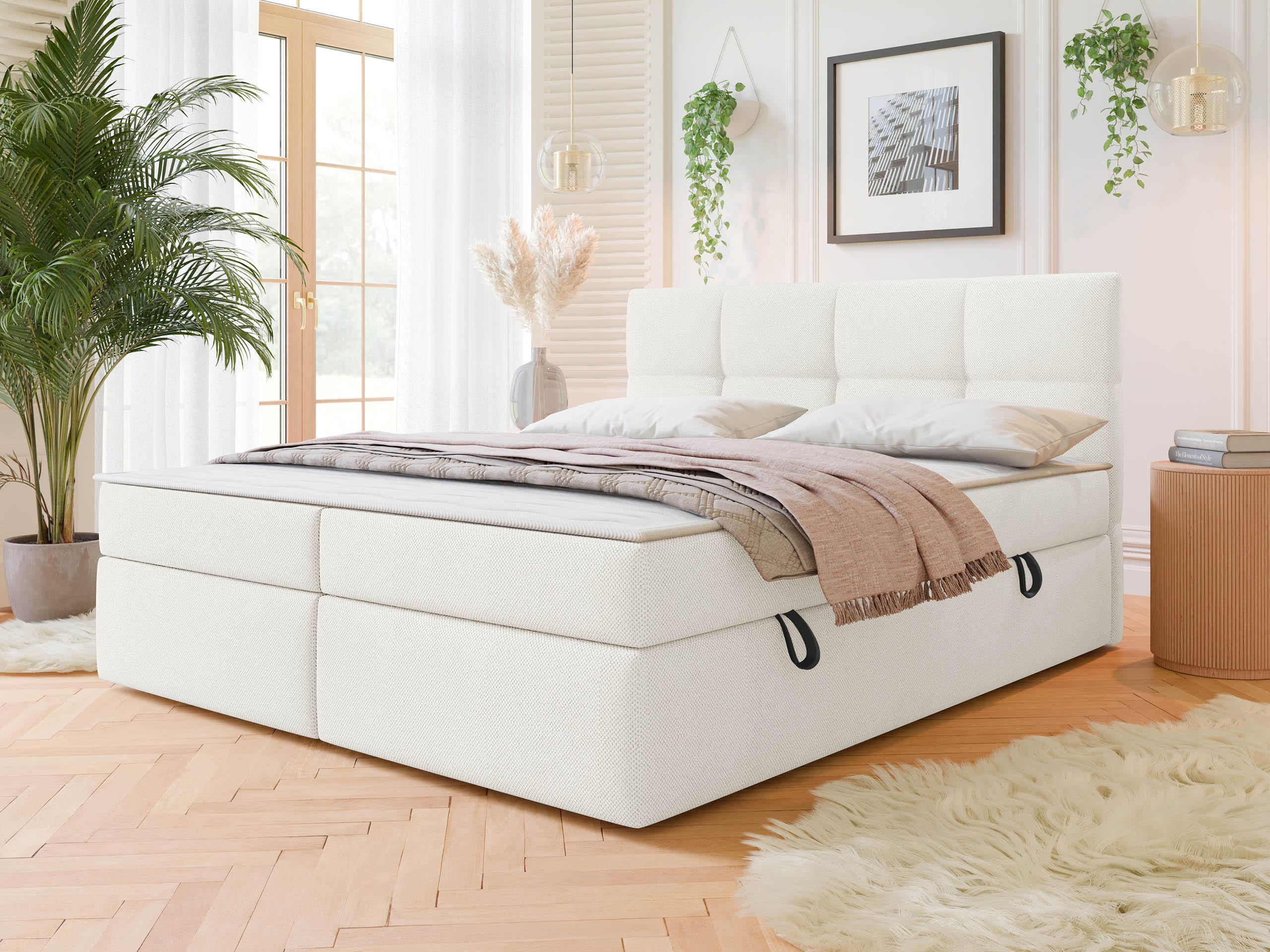 BOXBETT Figaro - Schwarz/Naturfarben, Holz/Textil (140/200cm) - MIRJAN24
