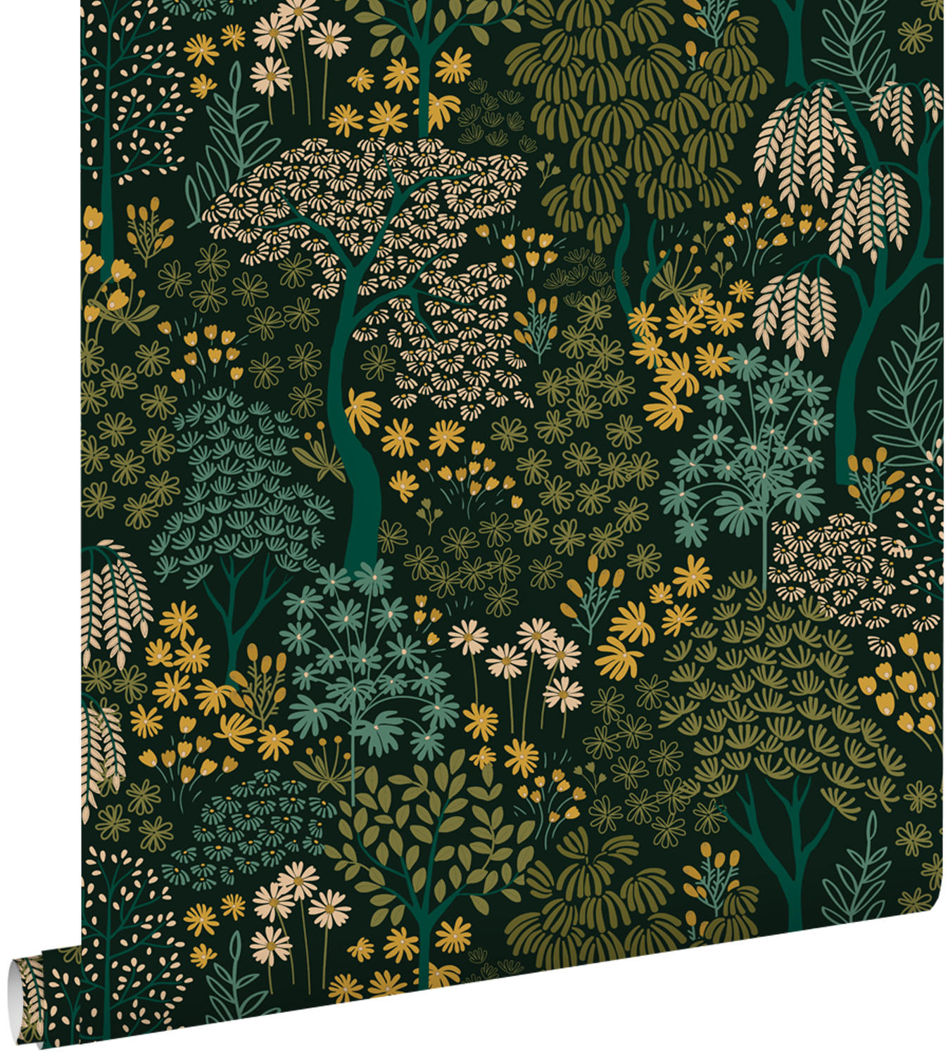 TAPETE Bäumen und Blumen 50 x 900 cm - Grün, Papier (50/900cm) - ESTAhome