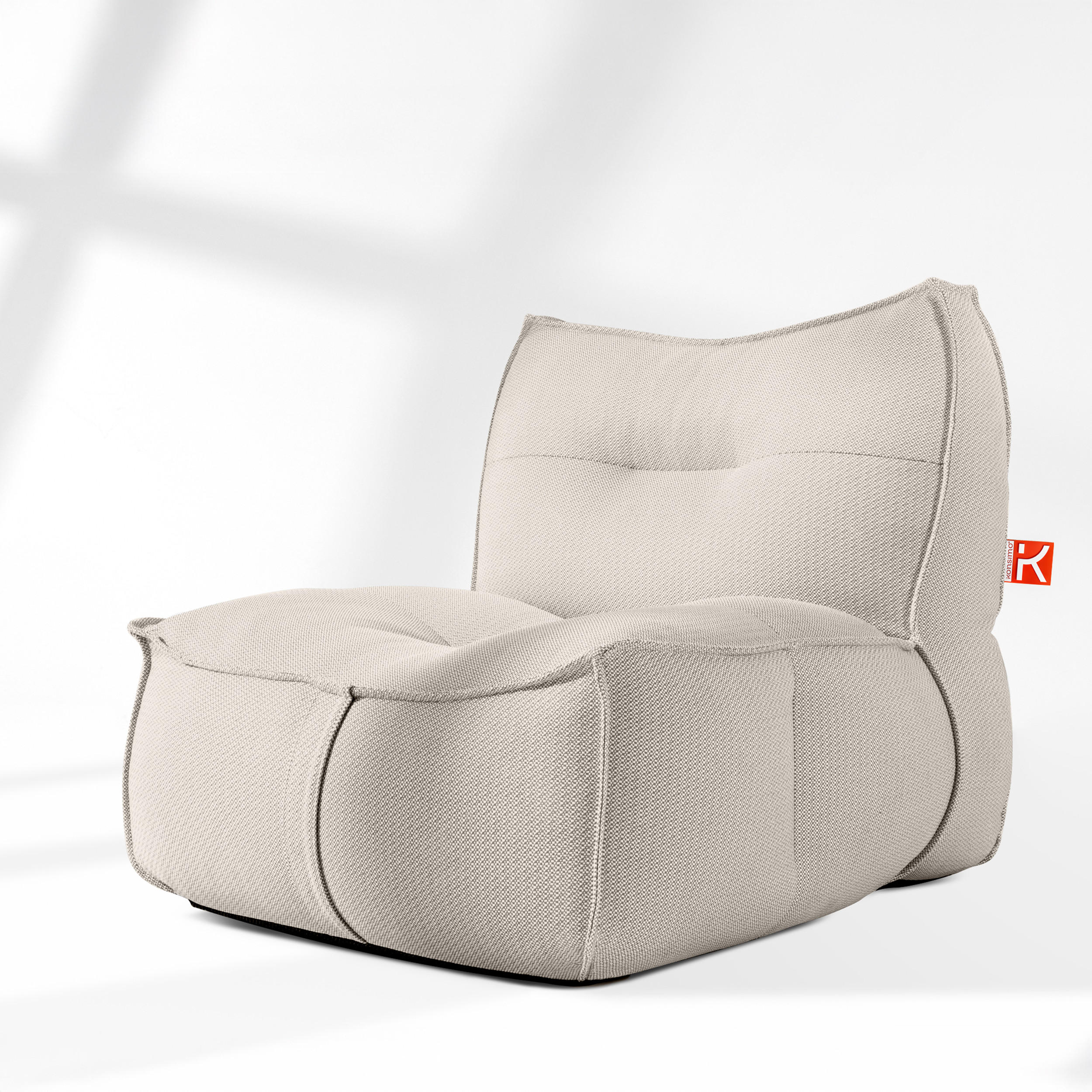 GARTENSESSEL LOVIA Lounge-Sessel, Dunkelbeige/Weiß - Beige, Textil (90/82/106cm) - KONSIMO®
