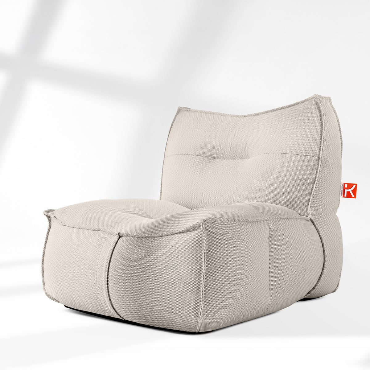 GARTENSESSEL LOVIA Lounge-Sessel, Dunkelbeige/Weiß - Beige, Textil (90/82/106cm) - KONSIMO®