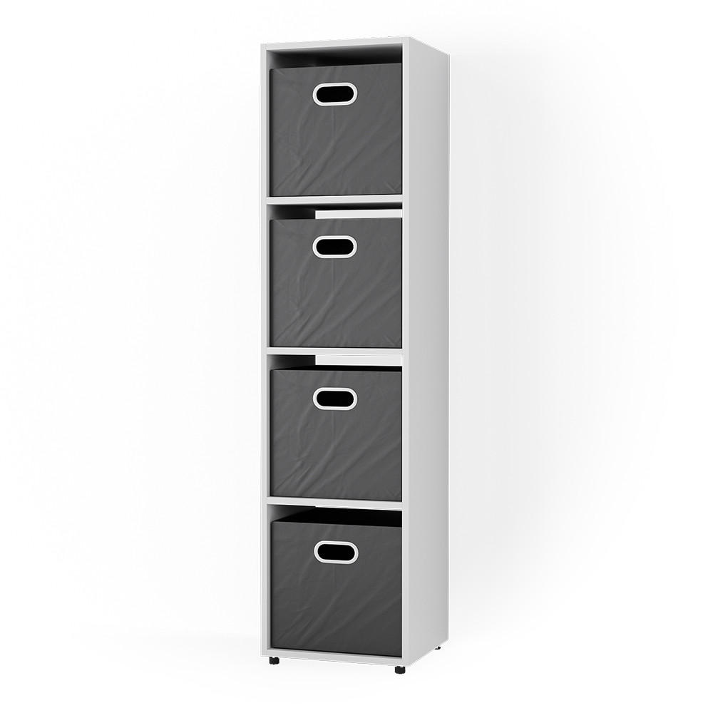 RAUMTEILER Ludus Weiß 142.5 x 36.2 cm mit 2 Faltboxen - Weiß, Holzwerkstoff (142.5/36.2/33cm) - Vicco