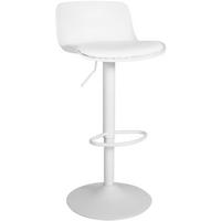 BARHOCKER Almada Kunstleder 75-104 cm weiß - Weiß, Leder (43.5/75/46cm) - furnicato