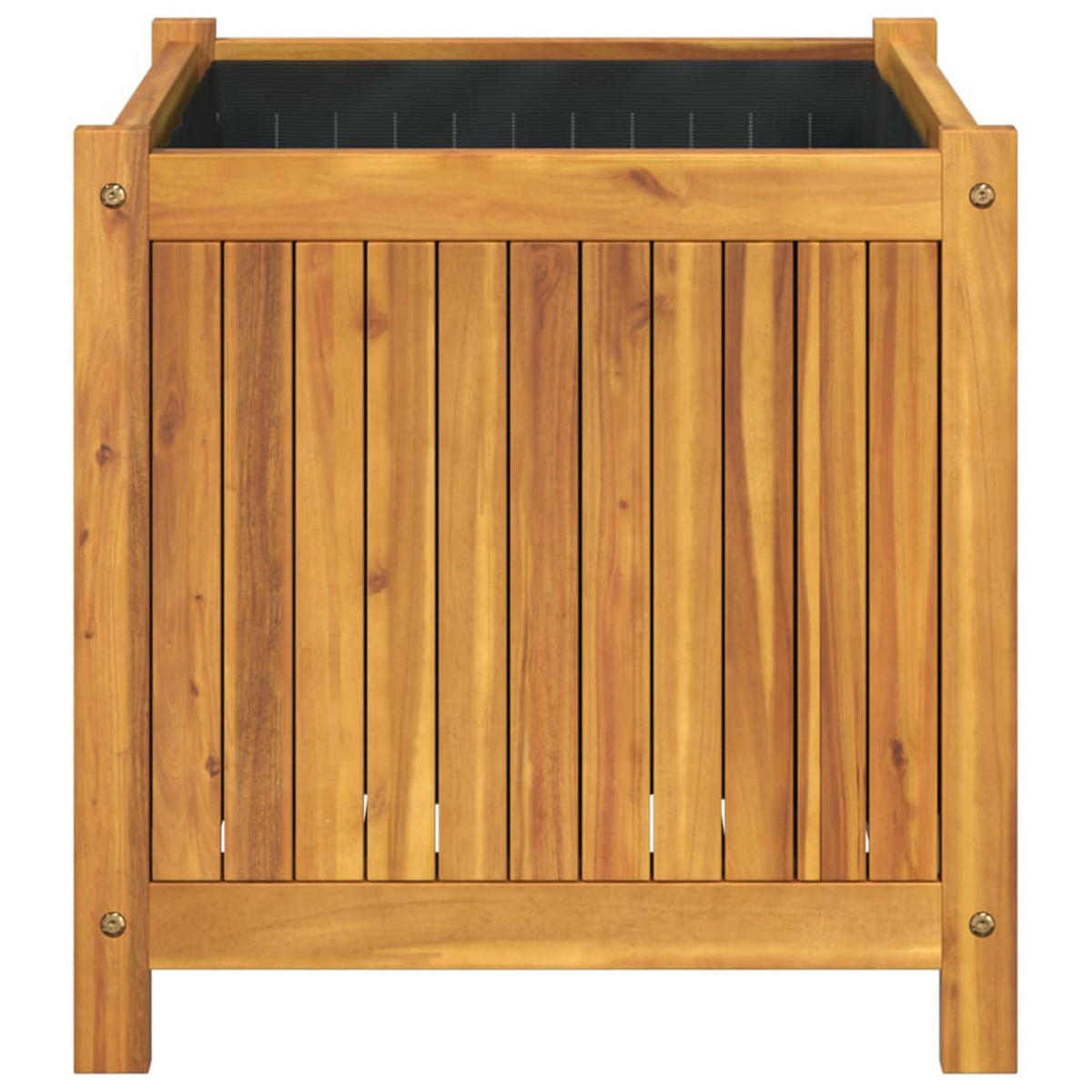 PFLANZKÜBEL Mit Einlage 50/50/50 Cm Massivholz Akazie - Braun, Holz (50/50/50cm) - vidaXL
