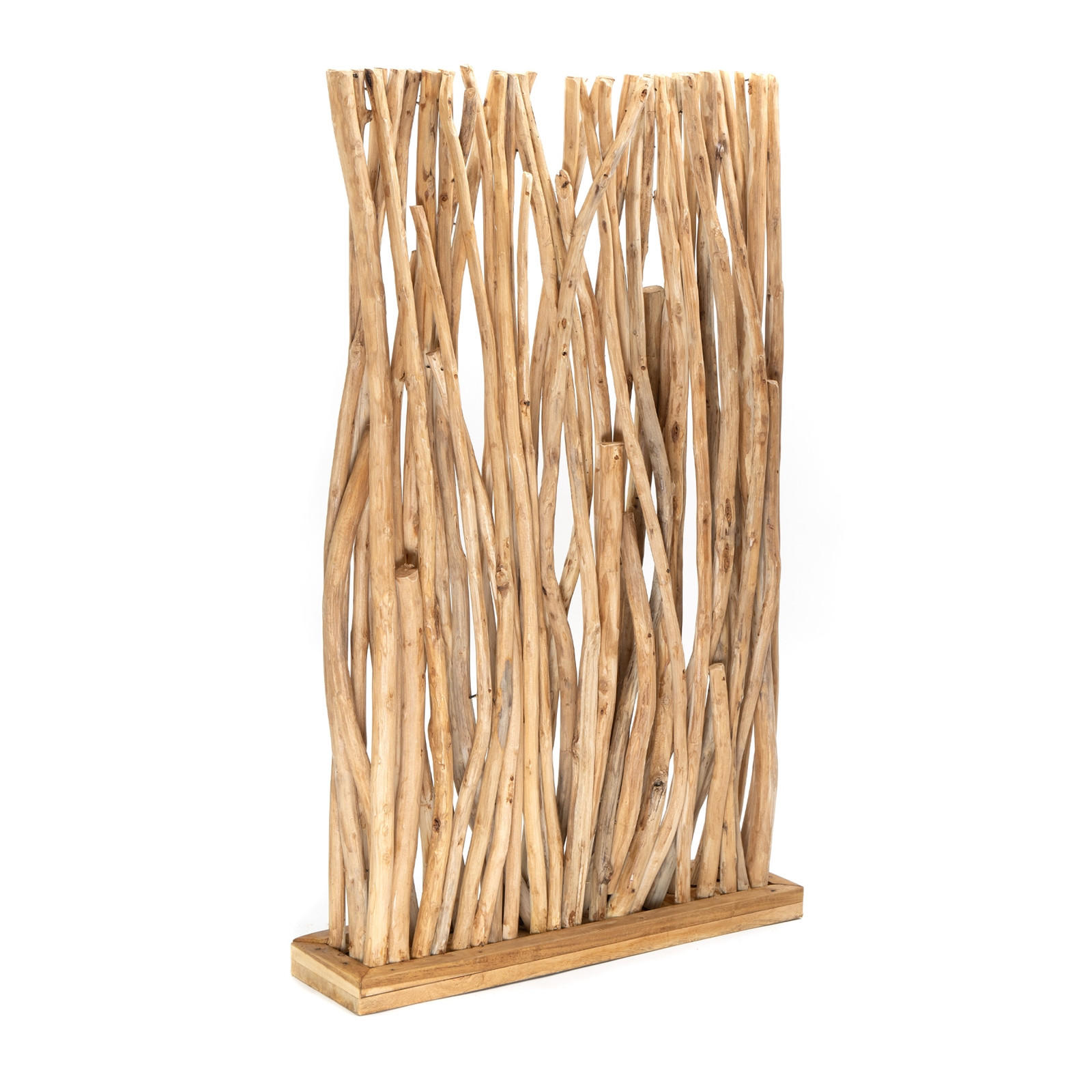 RAUMTEILER Tekea Teakholz geschliffen - Beige, Holz (80/130/20cm) - DESIGN DELIGHTS