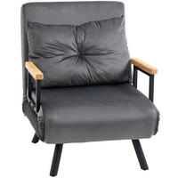 SCHLAFSESSEL 63/73/81 cm in Dunkelgrau mit Bettfunktion und verstellbarer Rückenlehne - Dunkelgrau, Metall (73/81/63cm) - Flora Grace