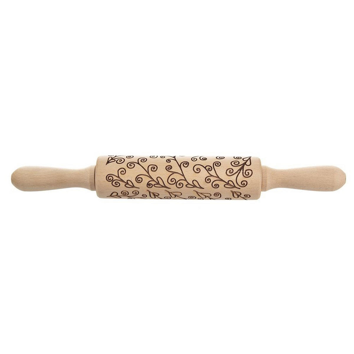 NUDELHOLZ Dekorativer aus Holz mit drehbarem Stiel 33 cm - Buchefarben, Holz (4.5cm) - Orion 