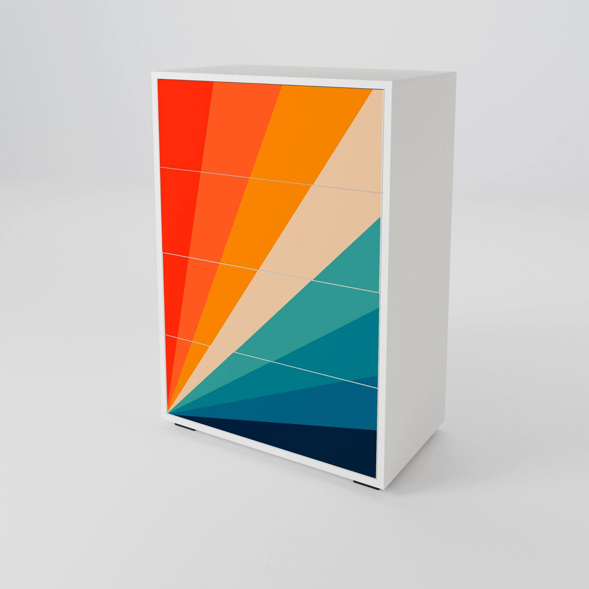 KOMMODE PRISM CONCUSSION, Multicolor, 60x35x87 cm, 4 Schubladen - Multicolor, Holzwerkstoff (60/87/35cm) - SpaceRebels