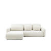 ECKSOFA NEST Universal mit Liegeflache 157x240 cm - Weiß, Textil (280/187cm) - Muffo