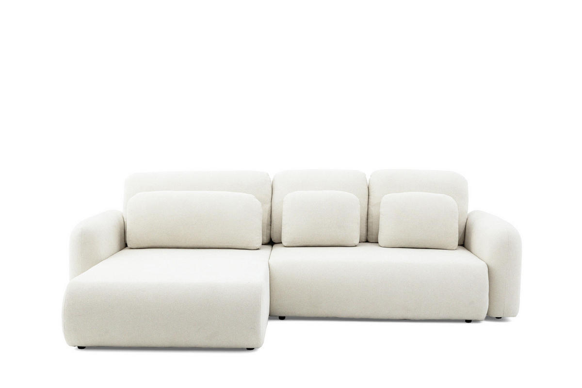 ECKSOFA NEST Universal mit Liegeflache 157x240 cm - Weiß, Textil (280/187cm) - Muffo