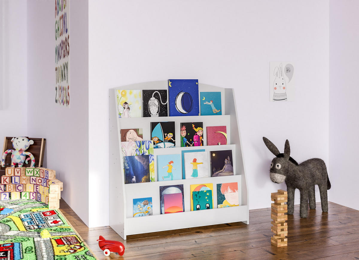 BÜCHERREGAL Holz weiß - Weiß, Holz (80/88/30cm) - CLP