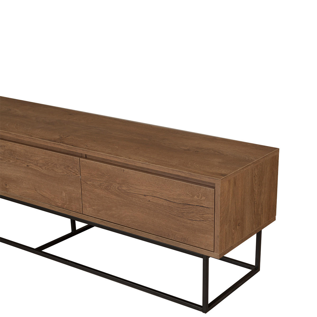 TV-MÖBEL mit 3 Schubladen, Nussbaum-Dekor, Länge 180 cm - Milo - Nussbaumfarben, Holzwerkstoff (40/50/180cm) - Calicosy