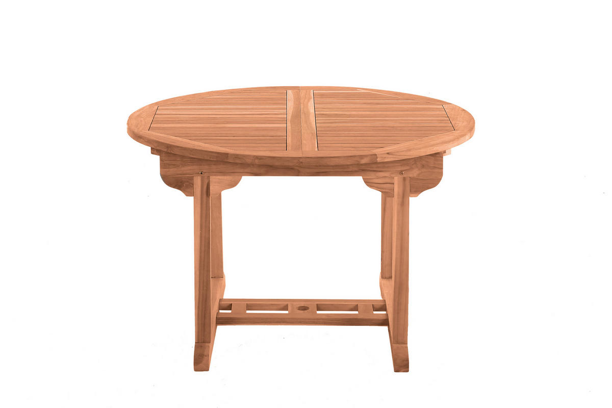 GARTENTISCH Teaka mit Schmetterlingsauszug, 120 cm, rund,Teakholz, auf 170 cm ausziehbar - Naturfarben, Holz (120/120/75cm) - TPFGarden
