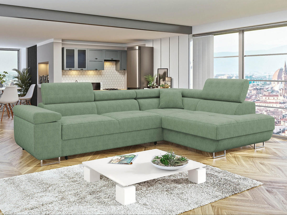 COLTAR Torezio Reiat, Dreapta - verde, material textil/lemn (203/274cm) - MIRJAN24