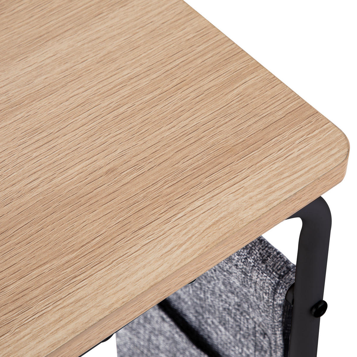 BEISTELLTISCH - Eiche Dekor / Schwarz - Eichefarben/Schwarz, Holzwerkstoff/Kunststoff (48/37/56cm) - home24