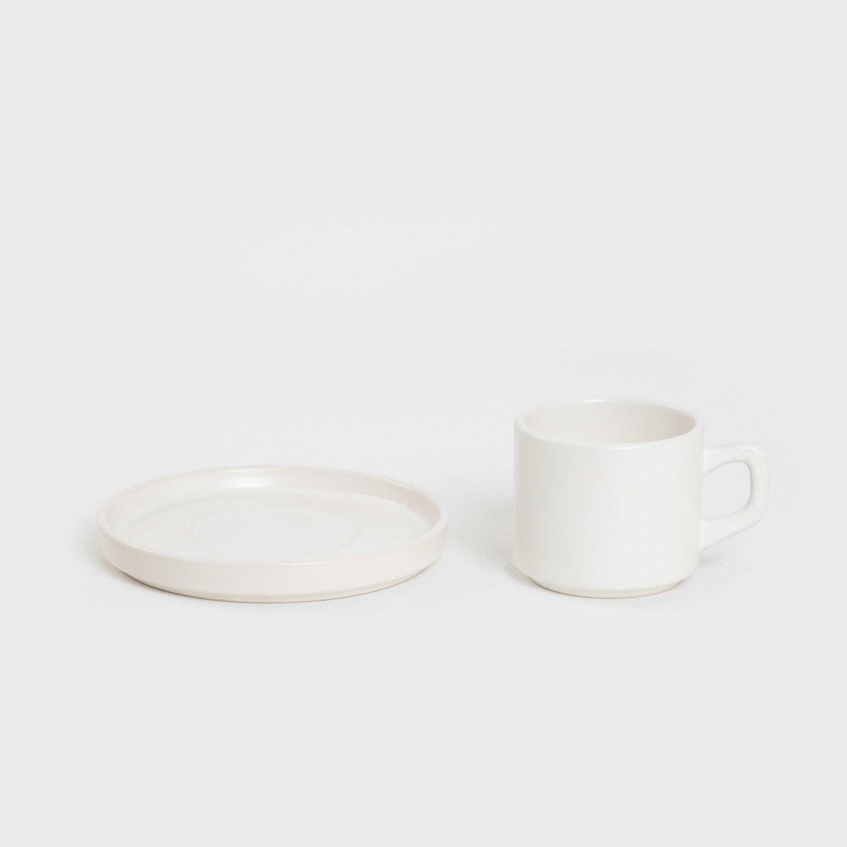 TASSE Famelio mit Untertasse weiß 0,2 l 6er-Set - Weiß, Keramik (0.2L) - Homla